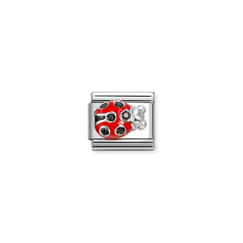 Nomination Classic Link Ladybug Red with Black CZ