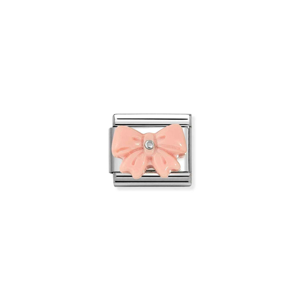 Nomination Classic Link Bow Pink Synthetic Stone