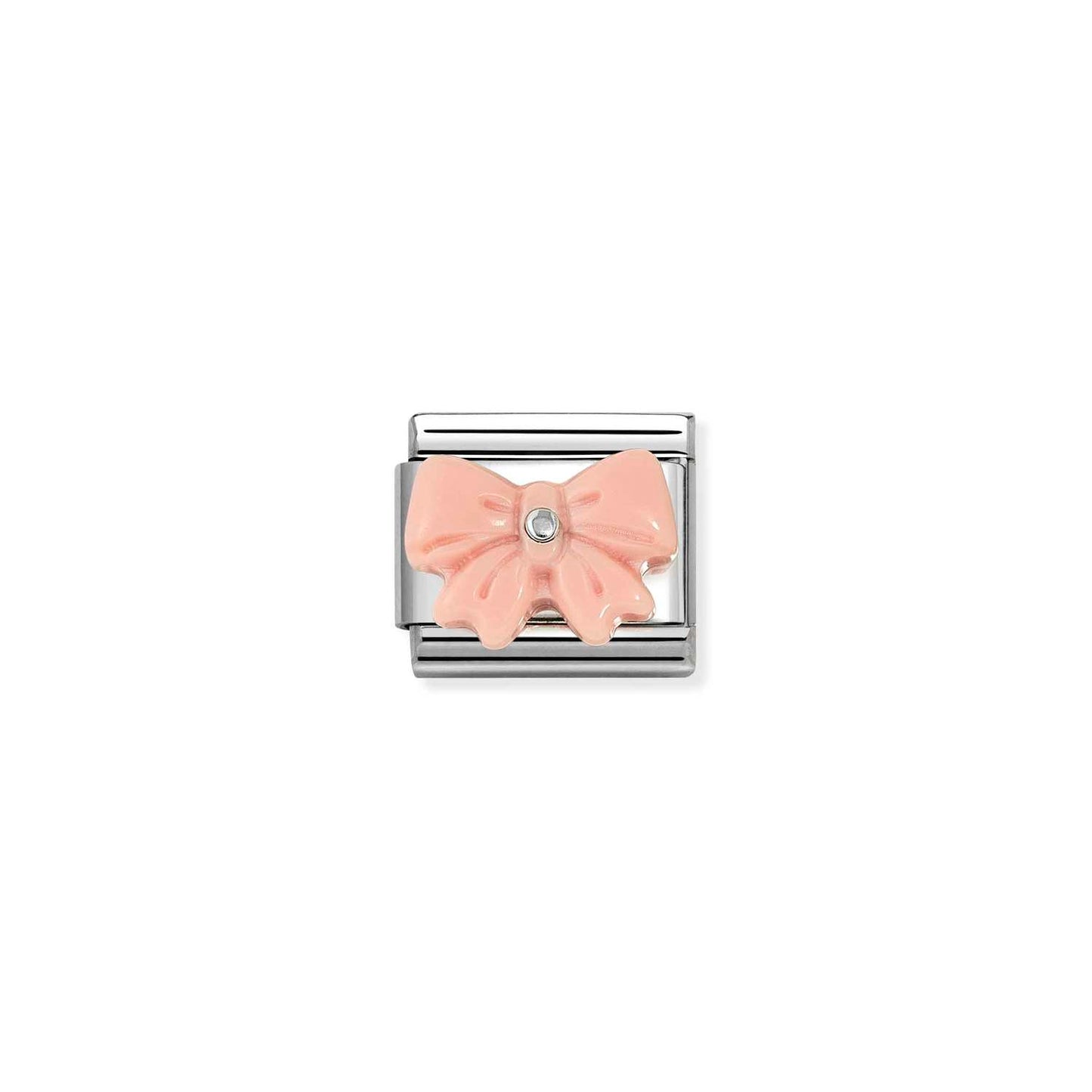 Nomination Classic Link Bow Pink Synthetic Stone