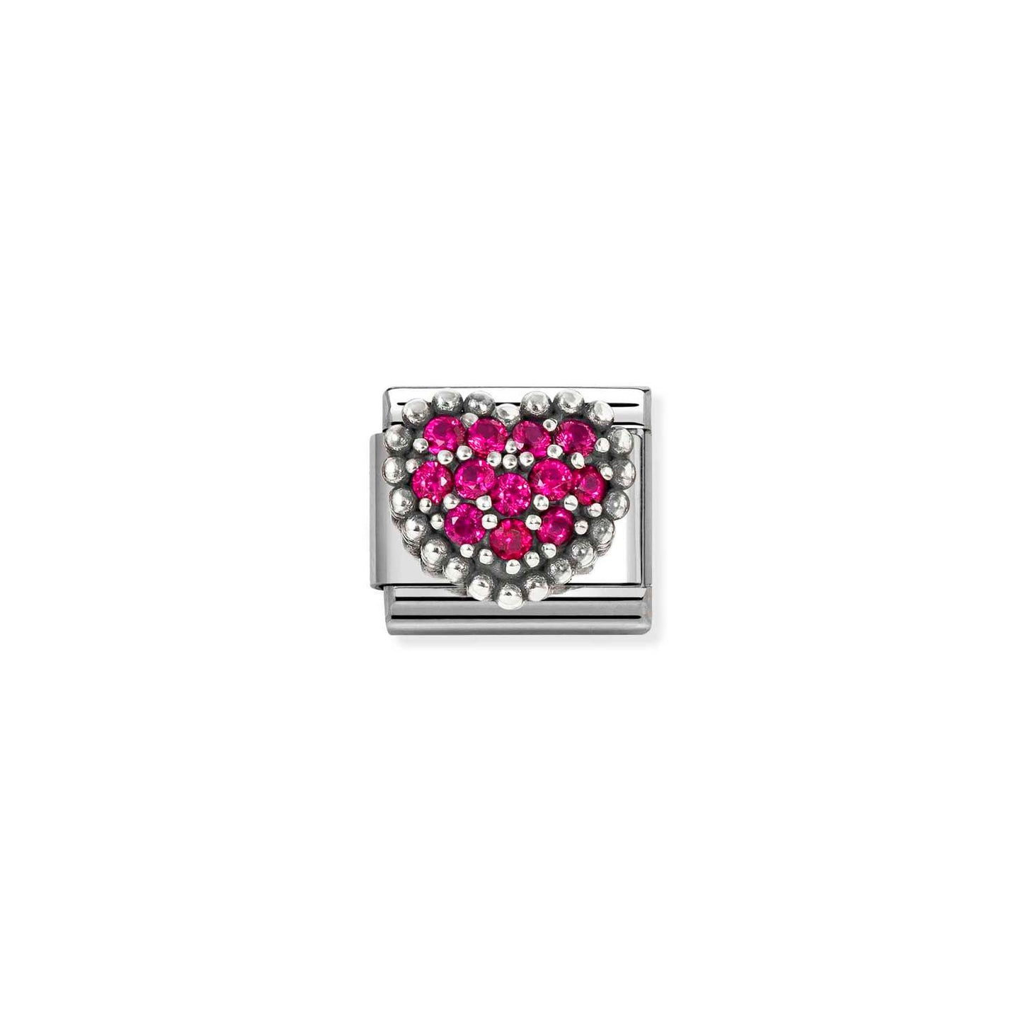 Nomination Classic Link Heart with Red CZ
