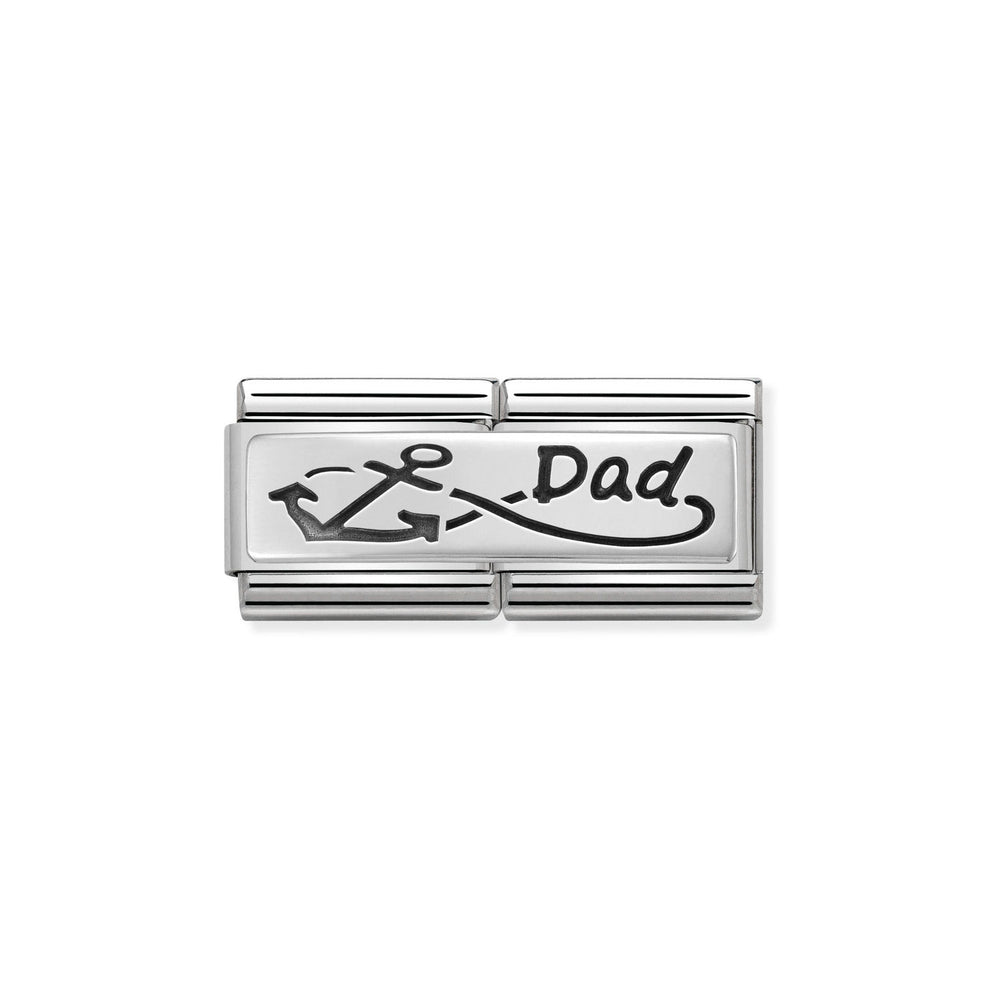 Nomination Double Link with 'Dad' Infinity Anchor Symbol