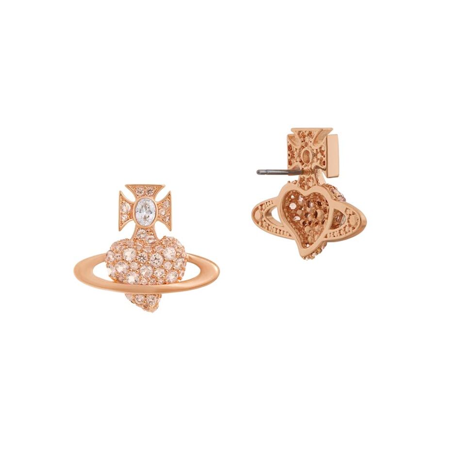Vivienne Westwood Agnatha Rose Gold Tone Stud Earrings