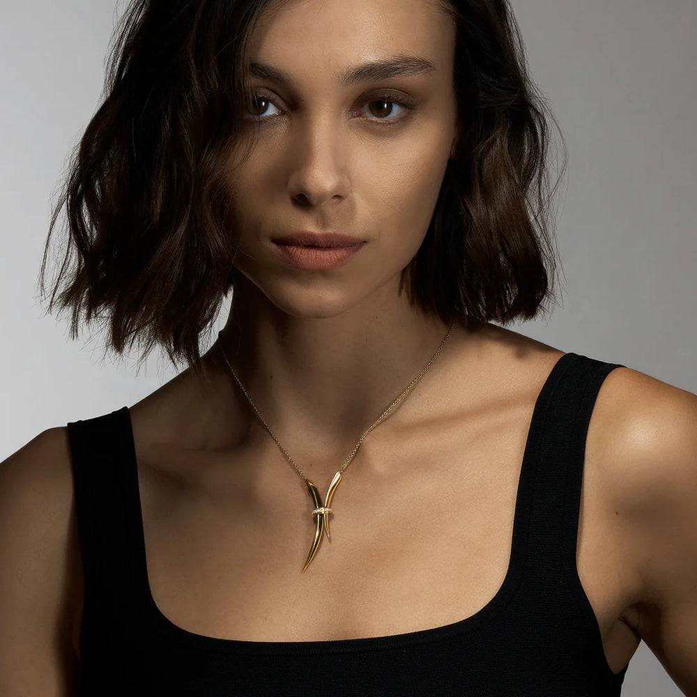 
                      
                        Shaun Leane Sabre Deco Necklace - Yellow Gold Vermeil, Black Ceramic & Diamond
                      
                    