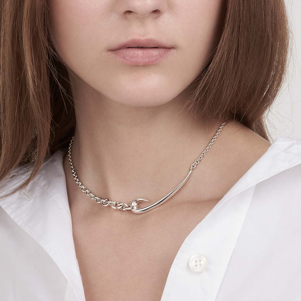 
                      
                        Shaun Leane Hook Chain Choker Pendant - Silver
                      
                    
