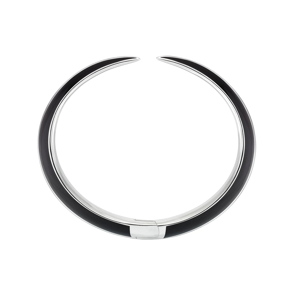 Shaun Leane Sabre Deco Cuff Bangle - Silver & Black Ceramic
