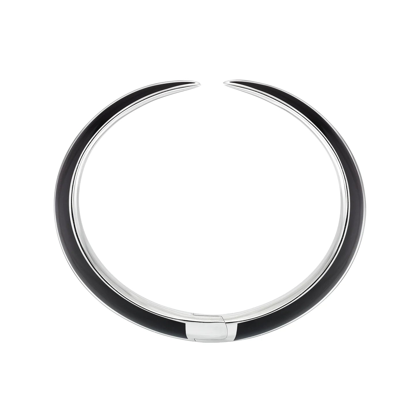Shaun Leane Sabre Deco Cuff Bangle - Silver & Black Ceramic