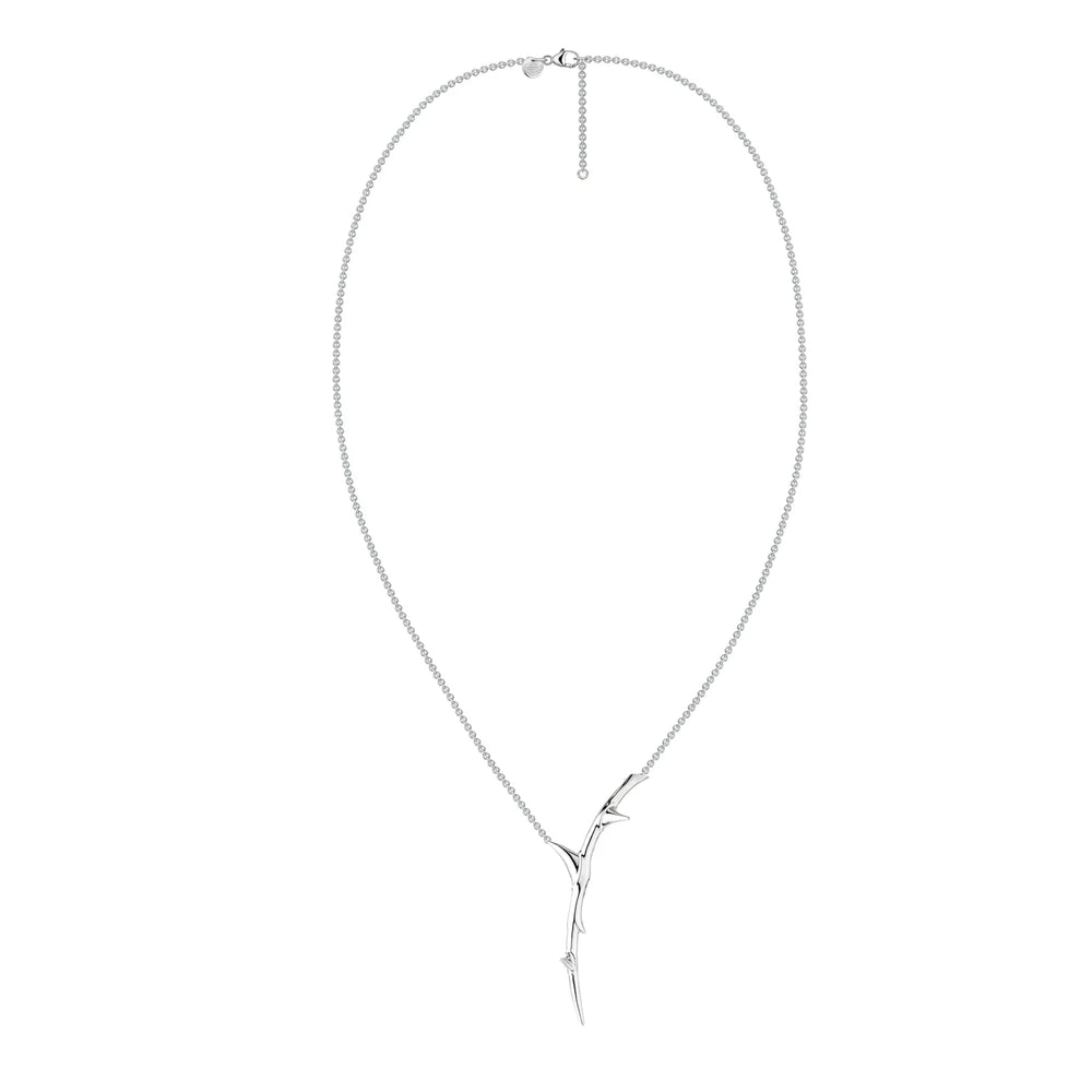 Shaun Leane Rose Thorn Single Drop Pendant Silver