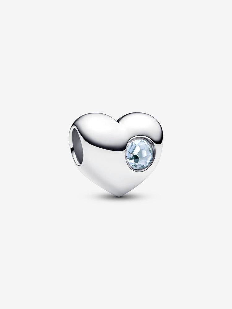 Pandora Engravable March Birthstone Heart Charm