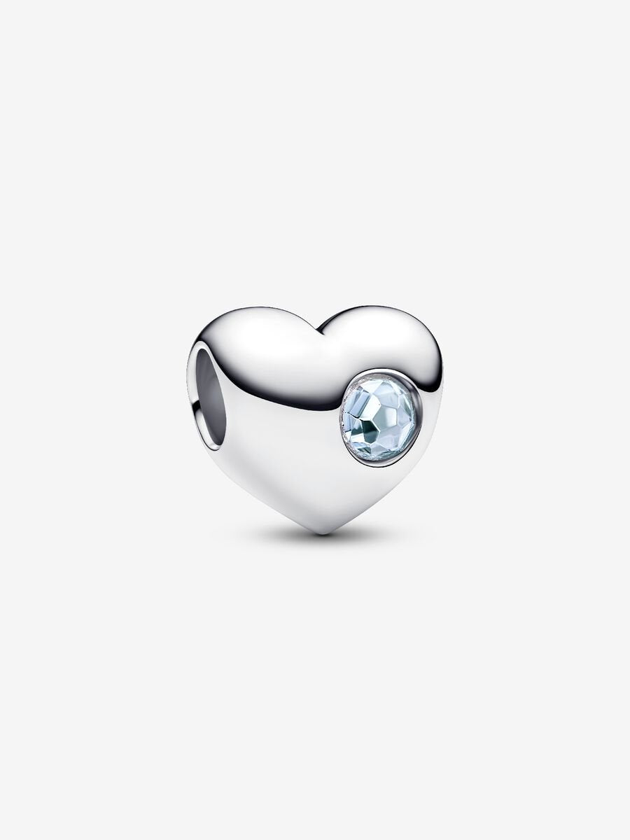 Pandora Engravable March Birthstone Heart Charm