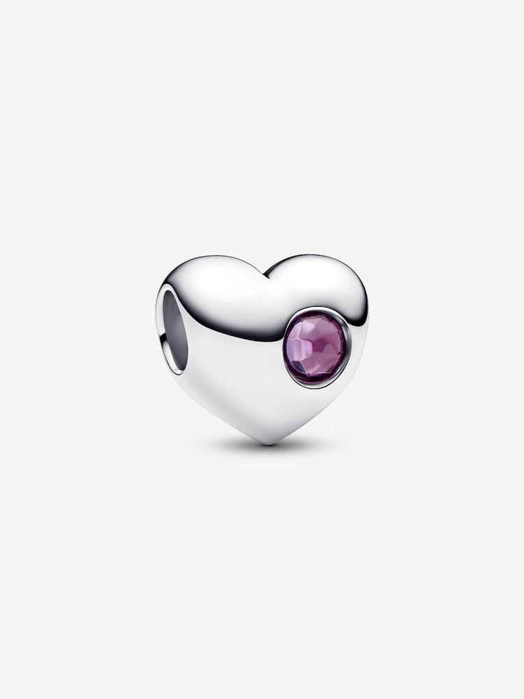 Pandora Engravable February Birthstone Heart Charm