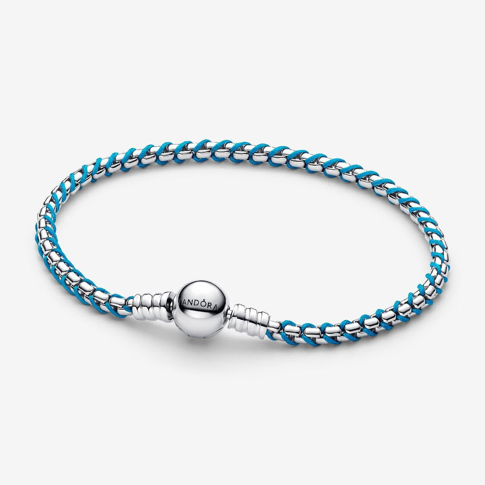 Pandora Blue Cord Snake Chain Bracelet