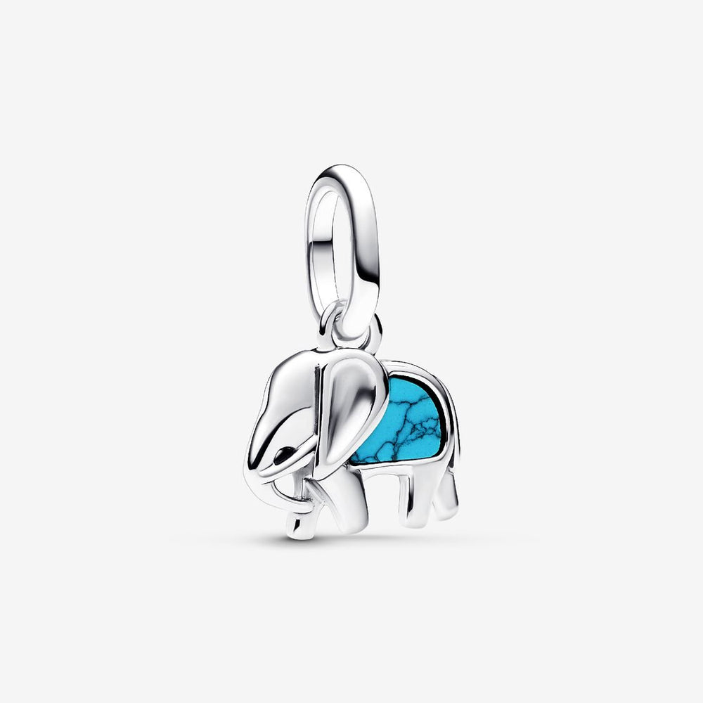 Pandora Turquoise-coloured Elephant Mini Dangle Charm