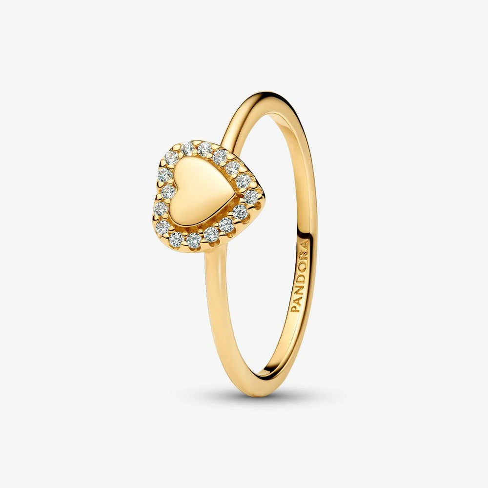 Pandora Engravable Heart Halo Ring
