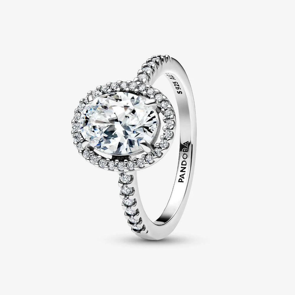Pandora Oval Sparkling Halo Statement Ring