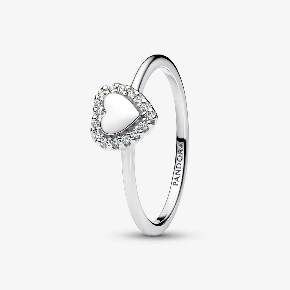 Pandora Engravable Heart Halo Ring
