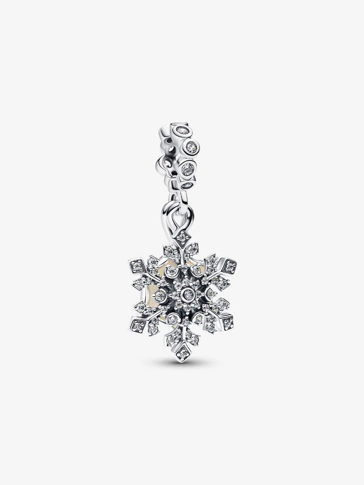 Pandora Opalescent Snowflake Double Dangle Charm