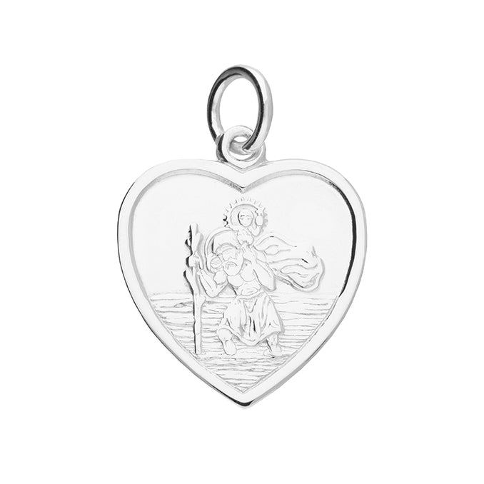 Coe & Co Sterling Silver Heart St Christopher