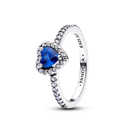 Pandora Princess Blue Elevated Heart Ring