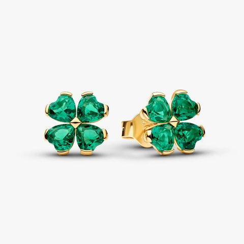 Pandora Green Lucky Clover Stud Earrings