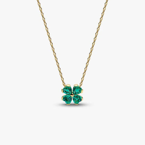 Pandora Green Lucky Clover Pendant Necklace