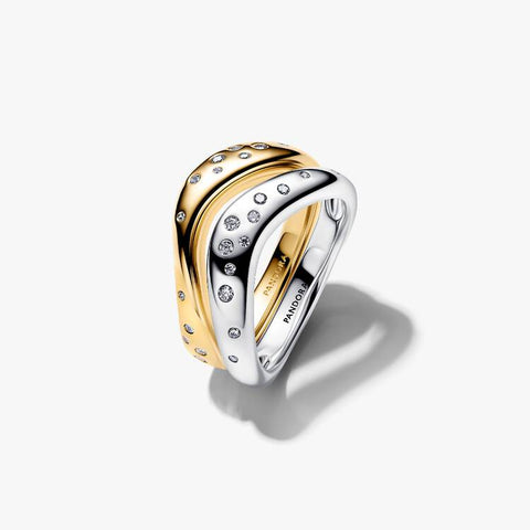 Pandora Organically Shaped Two-Tone Stacking Rings