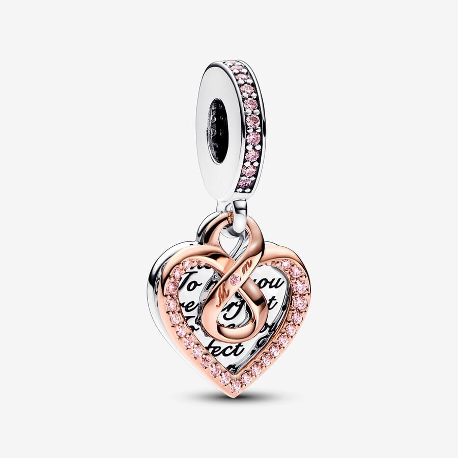 Pandora Two-tone Infinity Mum Heart Double Dangle Charm