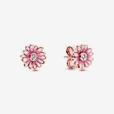 Pandora Pink Daisy Stud Earrings Rose Gold