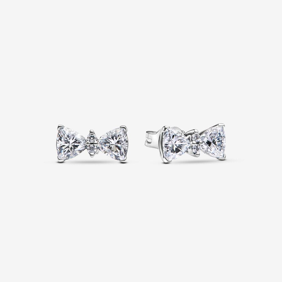 Pandora Sparkling Bow Stud Earrings