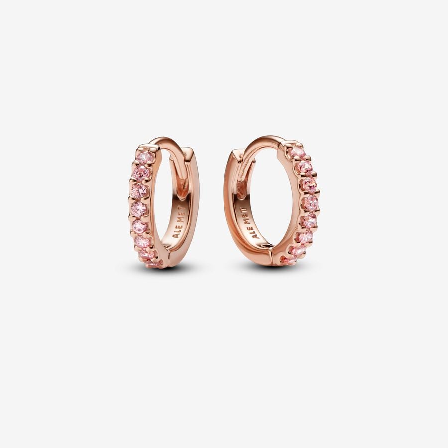 Pandora Sparkling Pink Huggie Hoop Earrings