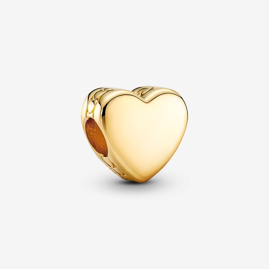 Pandora Gold Engravable Heart Charm