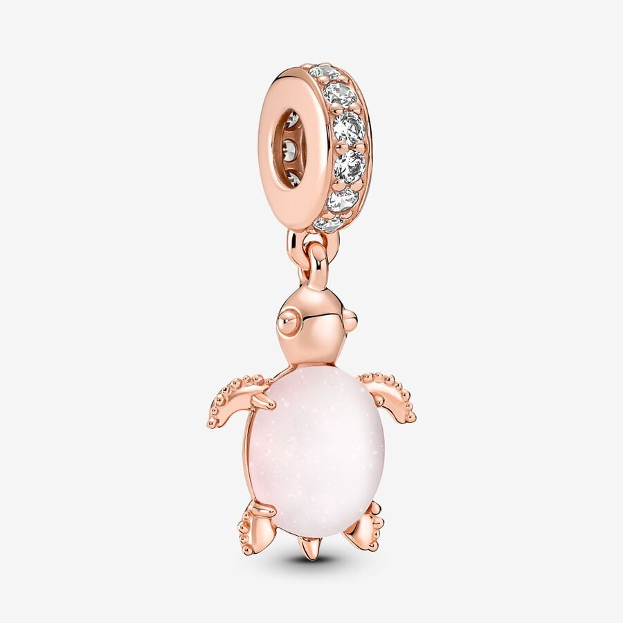 Pandora Murano Glass Pink Sea Turtle Dangle Charm