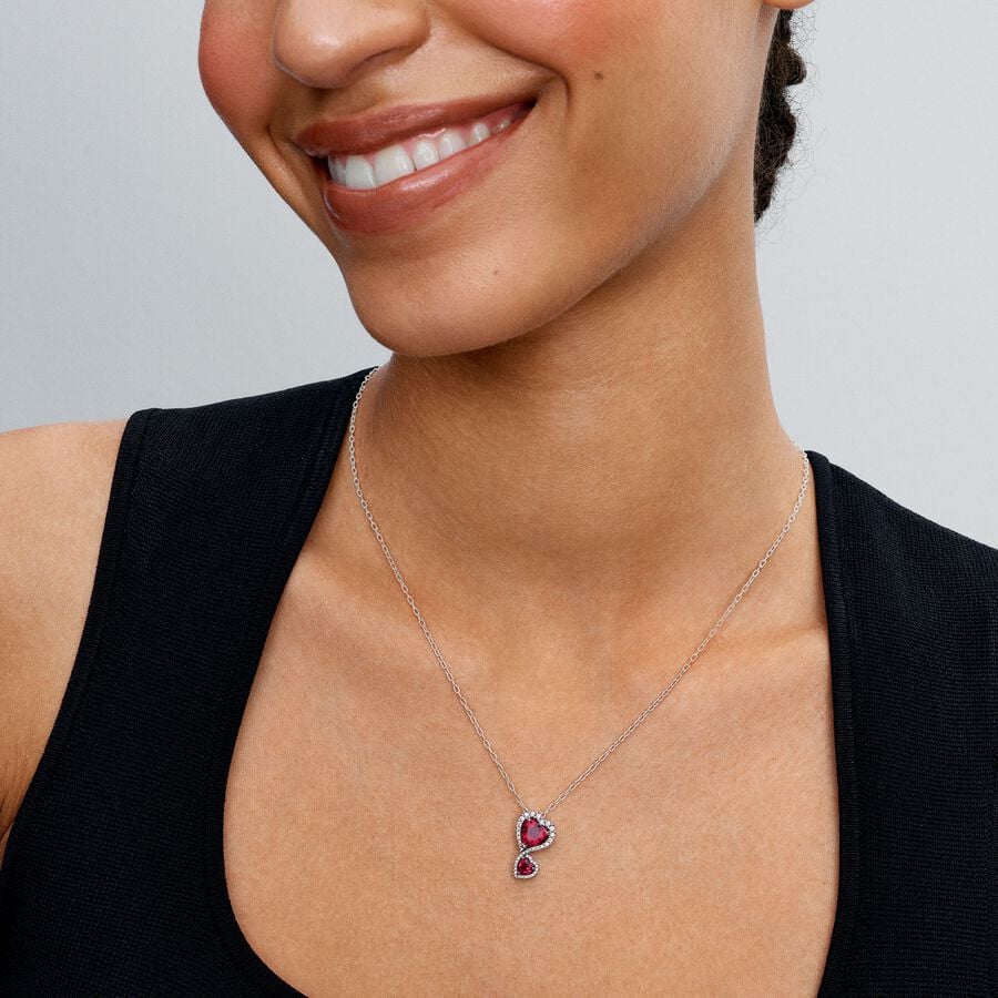 
                      
                        Pandora Red Halo Hearts Pendant Necklace
                      
                    