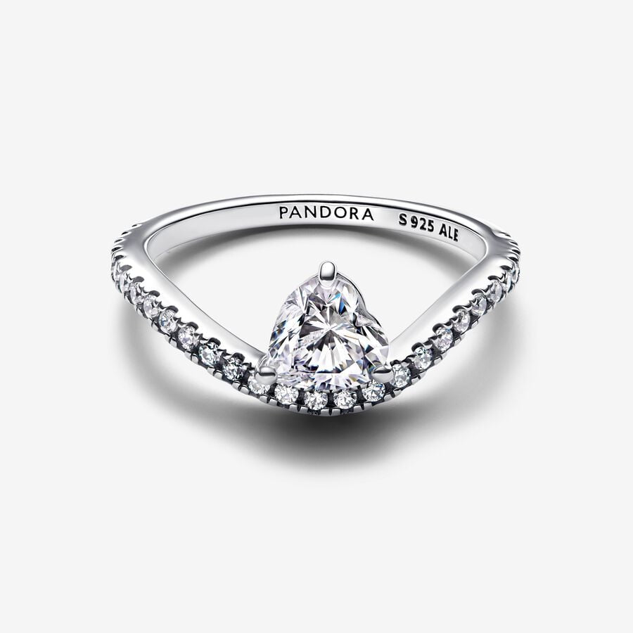 
                      
                        Pandora Wavy Pavé Heart Ring
                      
                    