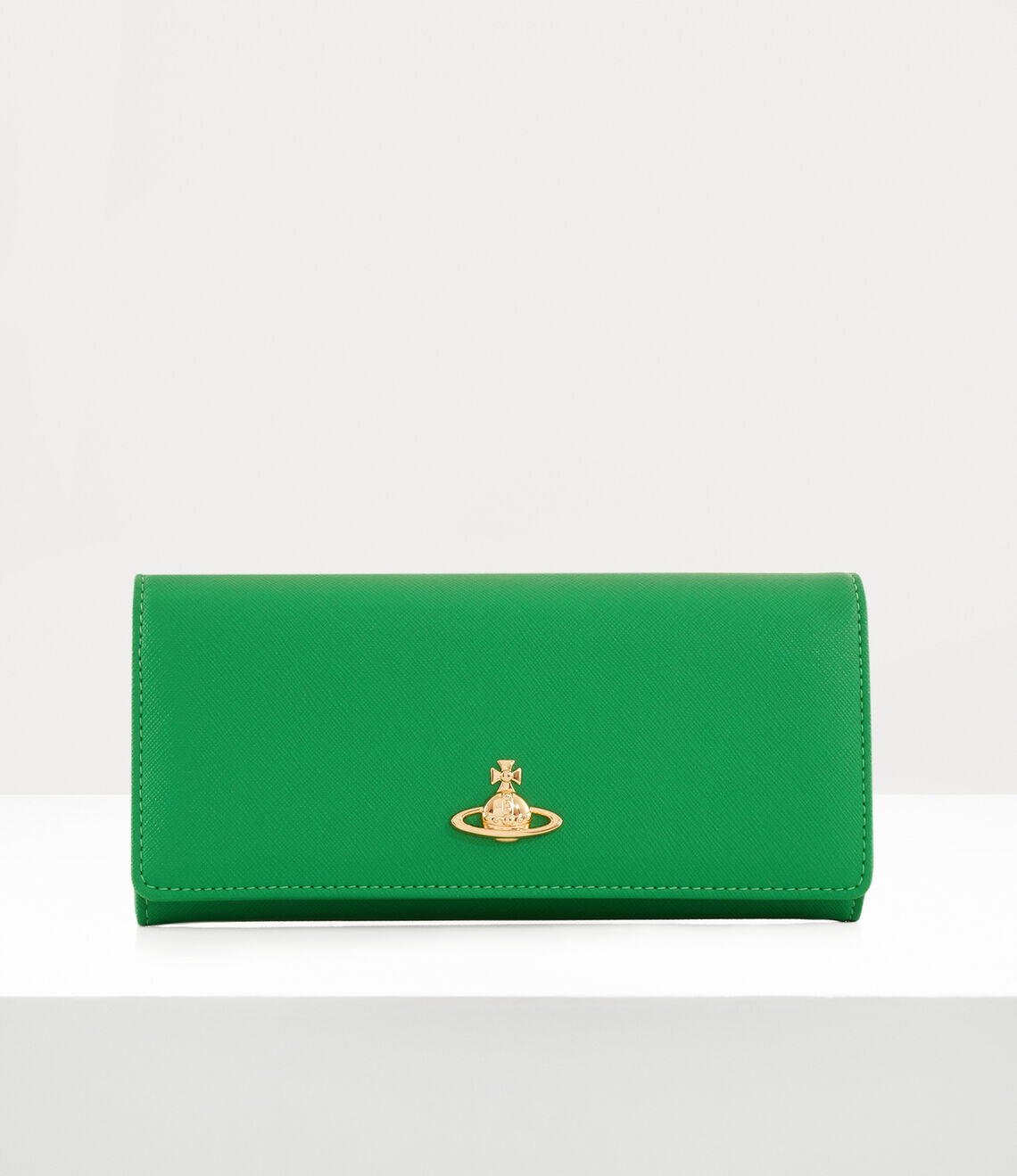 Vivienne Westwood Saffiano Biogreen Long Card Holder Bright Green