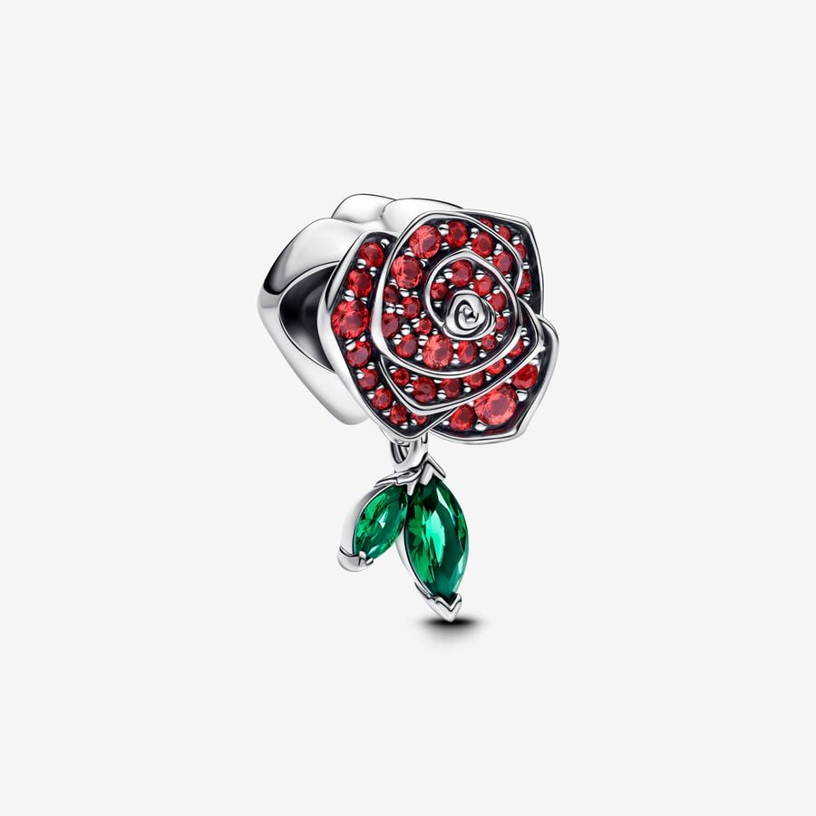 Sparkling Rose in Bloom Charm