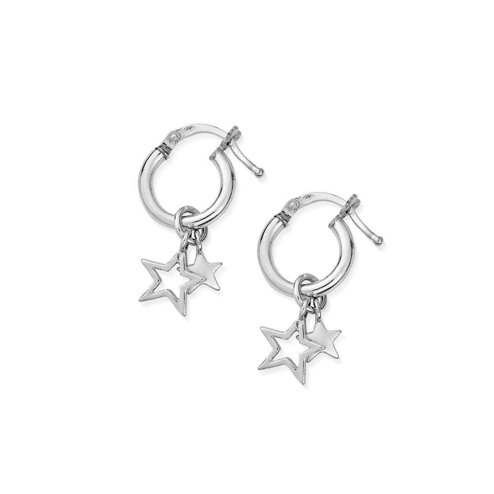 ChloBo Double Star Small Hoop Earrings