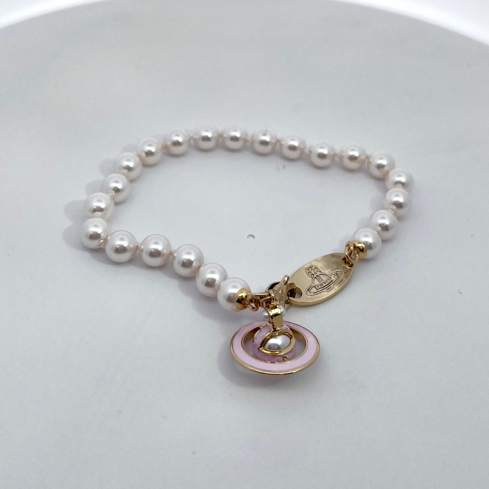 Vivienne Westwood Simonetta Pearl Bracelet Yellow Gold Creamrose Pearl