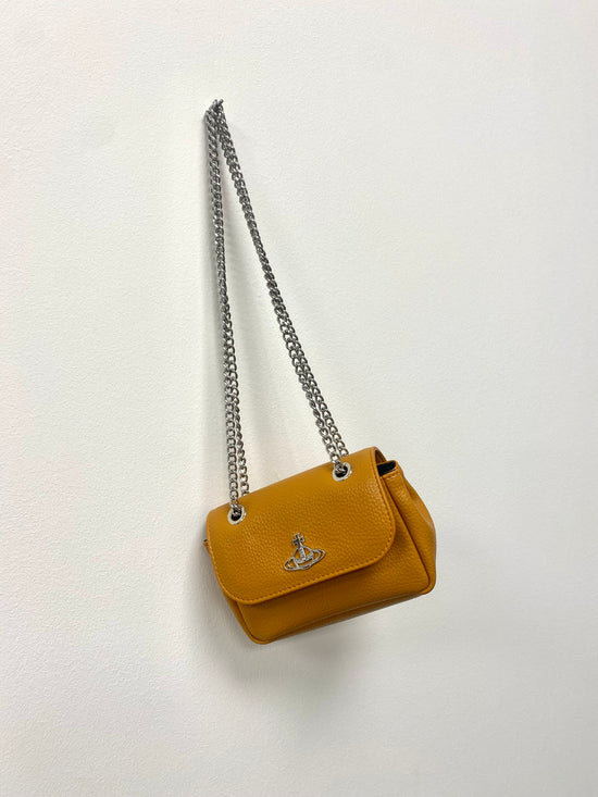 Vivienne Westwood Small Purse with Chain in Yellow Mustard