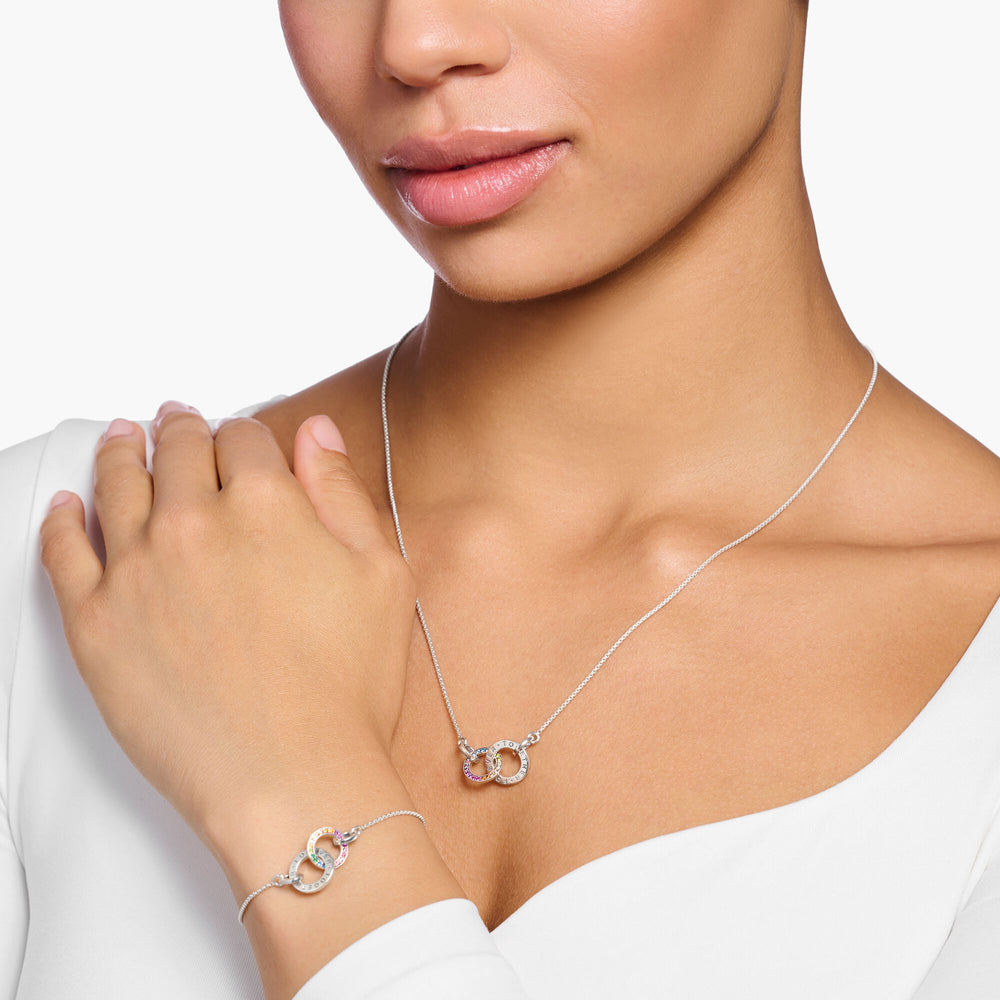 
                      
                        Thomas Sabo Silver Necklace Together with Two Rings and Coloured Sones
                      
                    