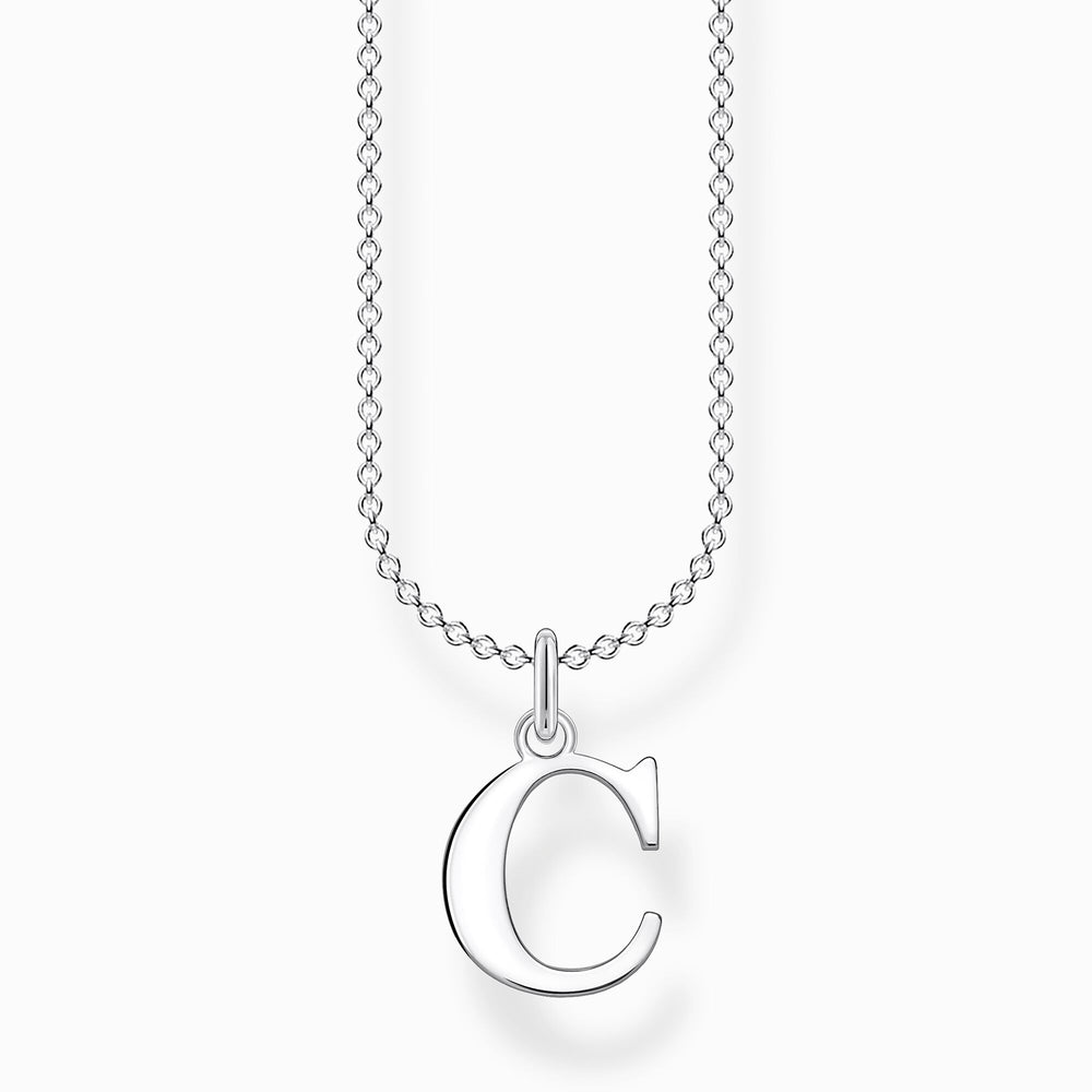 Thomas Silver Letter 'C' Necklace