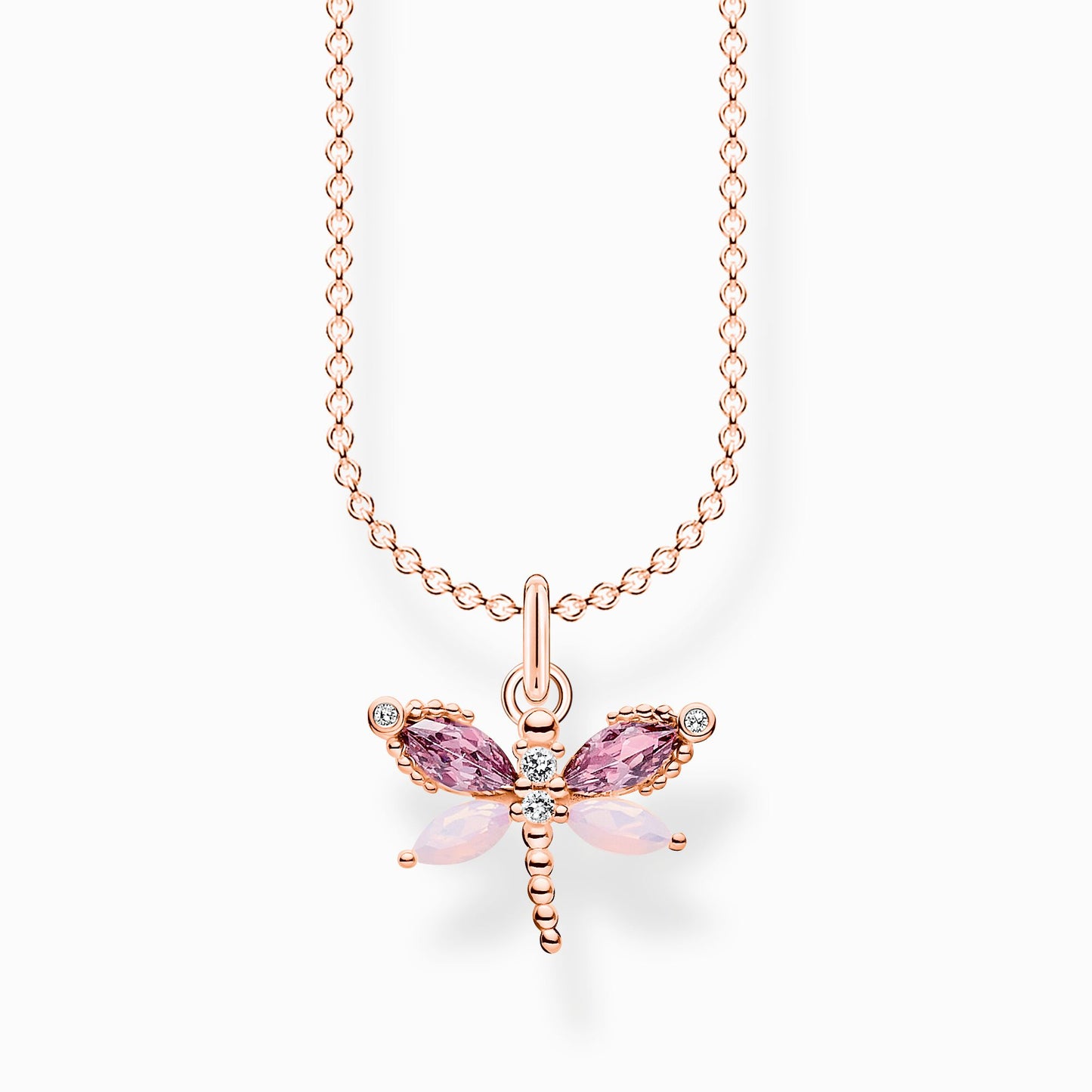 Thomas Sabo Dragonfly With Stones Rose Gold Necklace