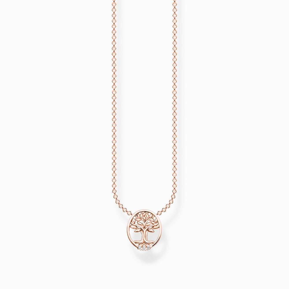 Thomas Sabo Rose Gold-Plated with White Stones Tree of Life Necklace