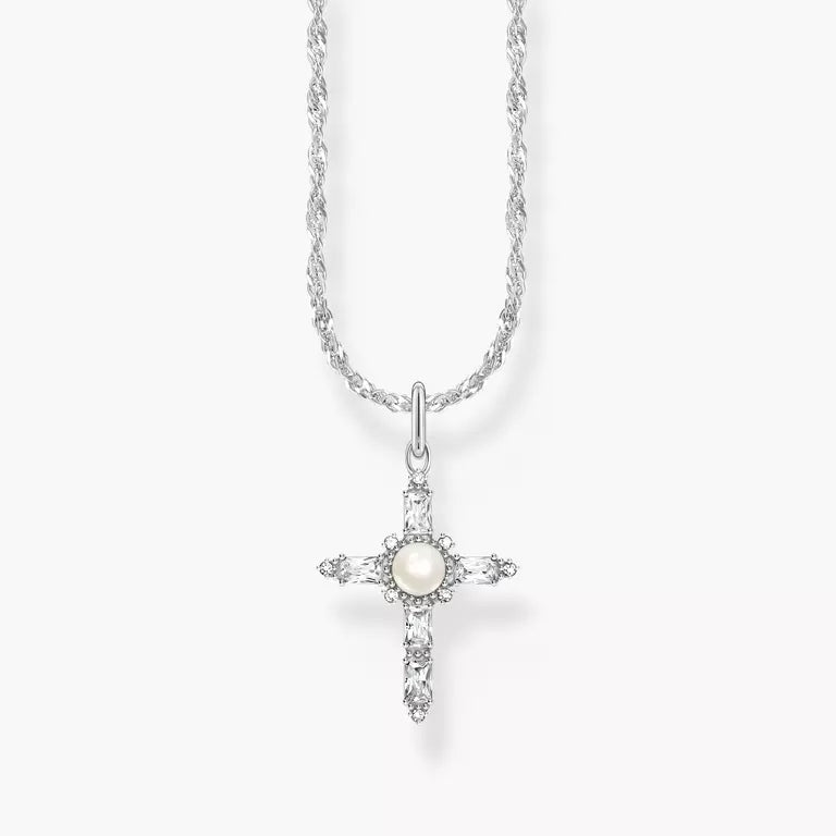 Thomas Sabo White Cross Pendant Necklace