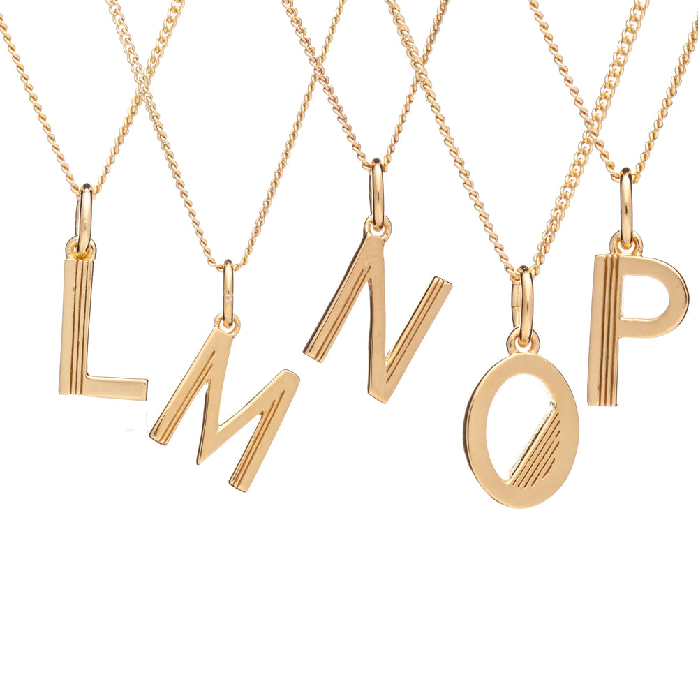 Rachel Jackson Sterling Silver Yellow Gold Initial Necklace: Letter L