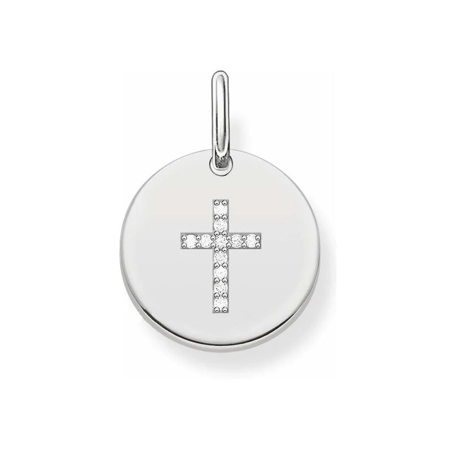 Thomas Sabo Sterling Silver Cross Disc Pendant Charm