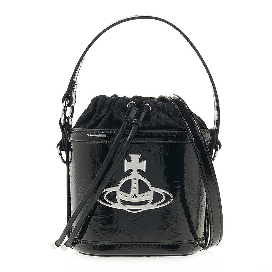 Vivienne Westwood Black Daisy Drawstring Bucket Bag