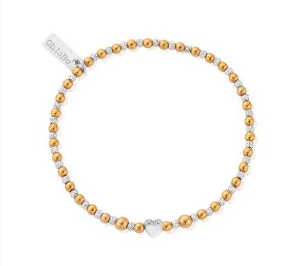 ChloBo Mixed Metal Inset Heart Bracelet