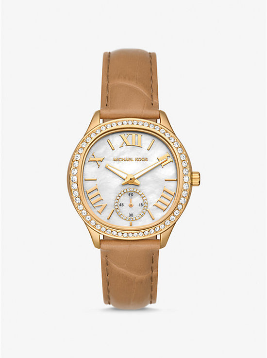 Michael kors watches leather strap ladies best sale