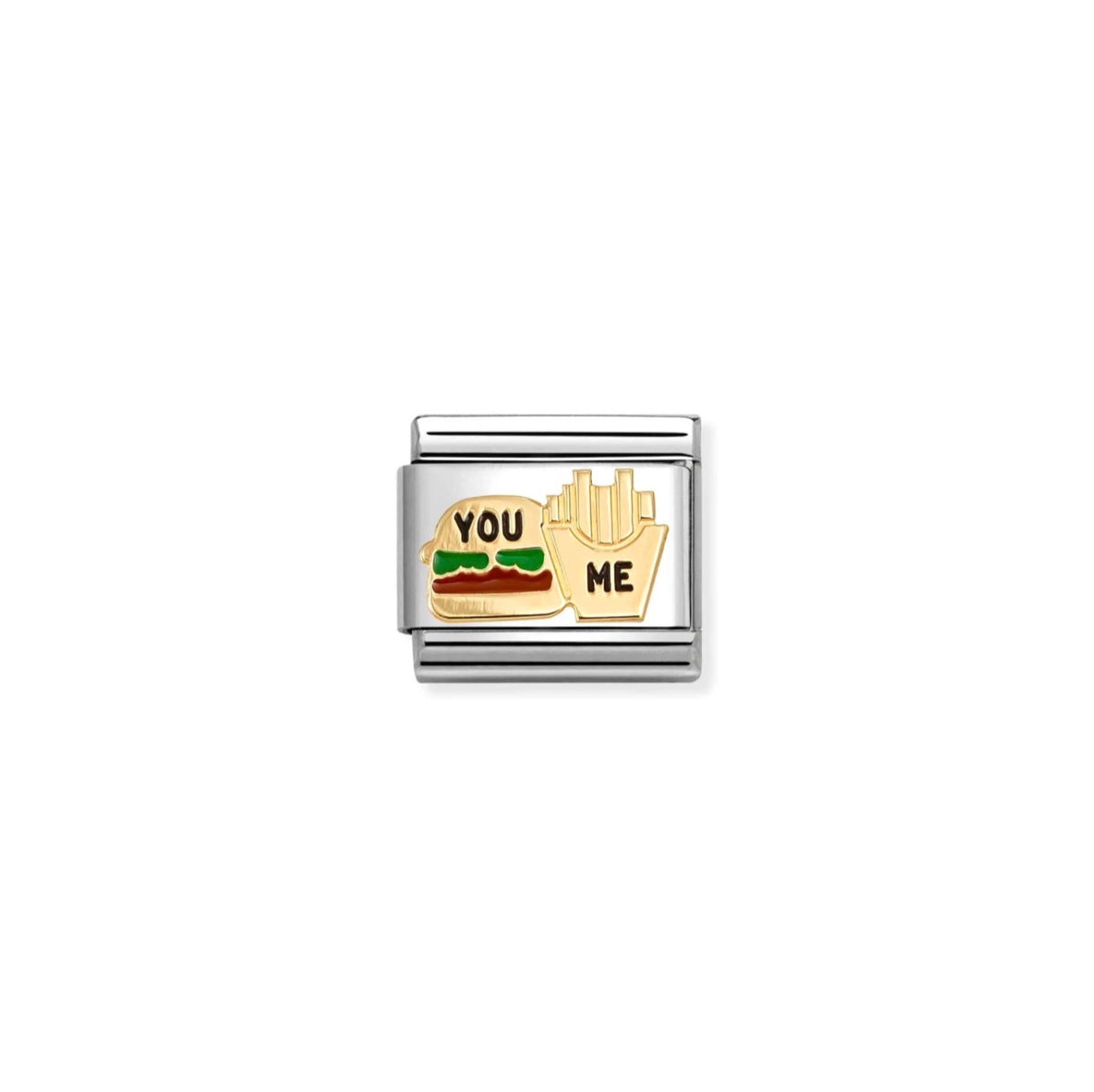 Nomination Classic Link Gold Burger & Fries