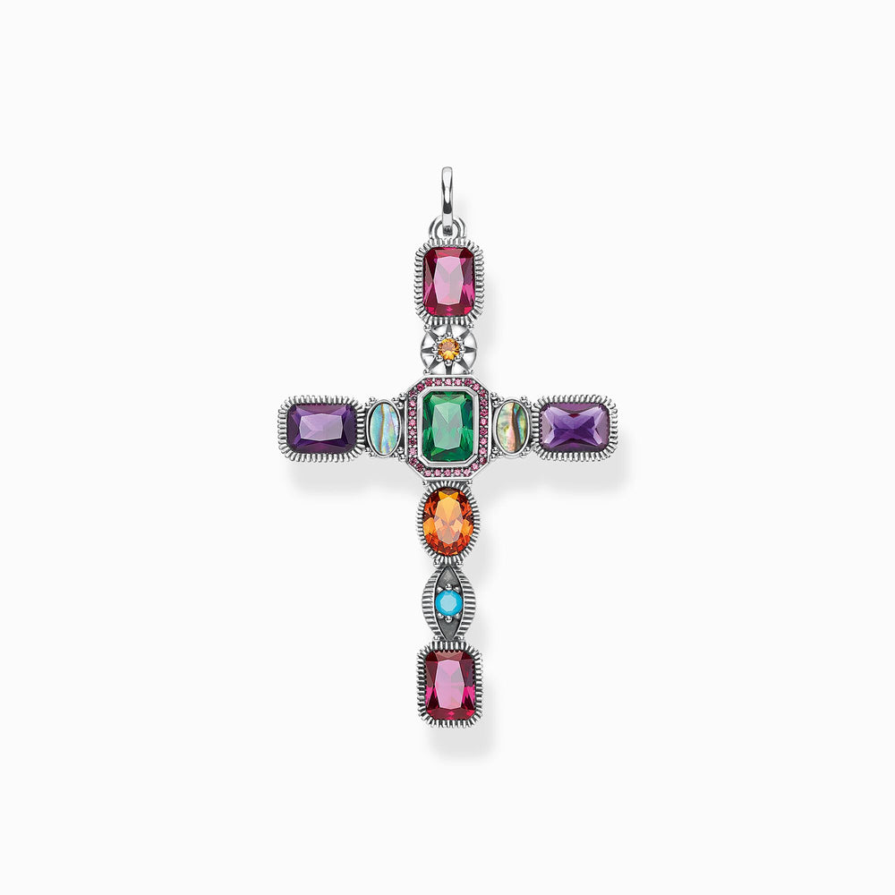 Thomas Sabo Pendant Cross Colourful Stones